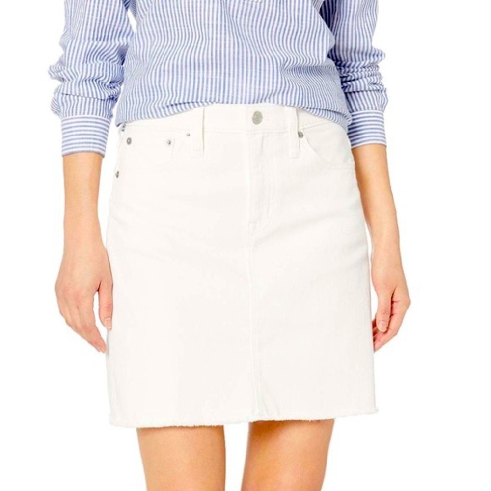 Jcrew white denim mini skirt